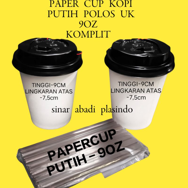 PAPERCUP/CUP KOPI/GELAS KERTAS/GELAS KOPI/ (1 SET ) ISI 50 PCS/PAPER CUP