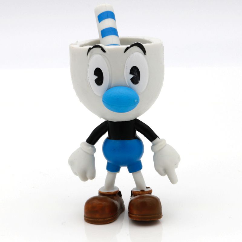 Ready Stock !!! New 6pcs Cuphead Mini Figure 3.6-4 Inch Doll Game Peripheral Hand-Made Cake Decoration Ornaments 6PCS