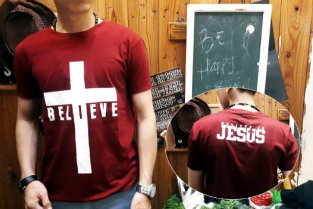 Kaos pria rohani kristen believe/kaos distro kaos salib