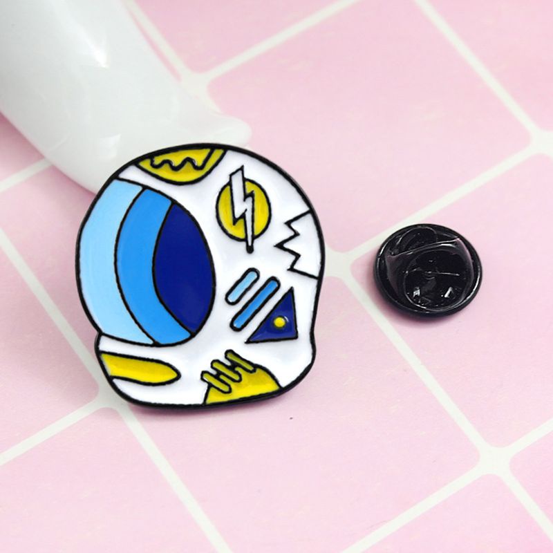 Siy Bros Pin Enamel Desain Kartun Astronot Luar Angkasa Multi Warna Aksesoris Jaket / Tas Ransel Wanita