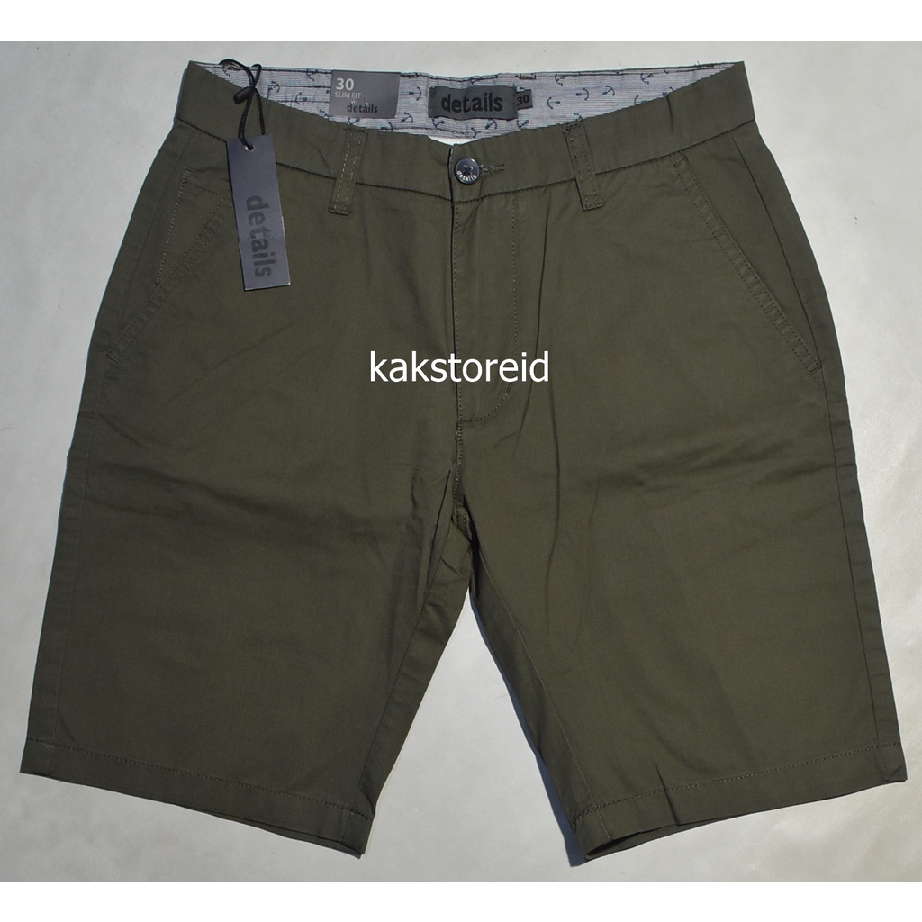 Celana Pendek Pria DETAILS Olive Slimfit DET 68