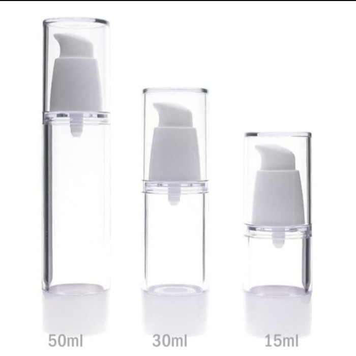 Make-Up-Kemasan- Botol Airless 15Ml/Botol Serum/Botol Pump/White -Kemasan-Make-Up.