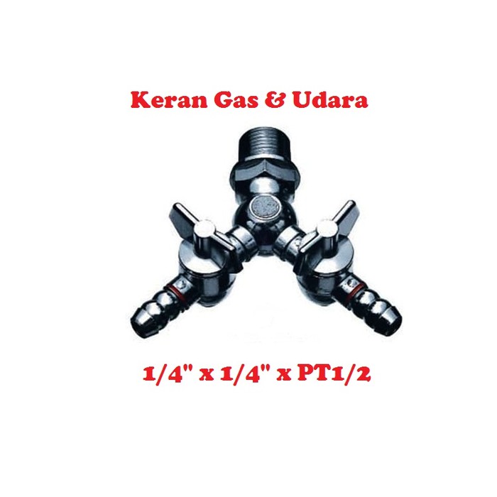 Keran Gas dan Udara Cabang 2 / Kran Gas Cabang / Keran Gas Double