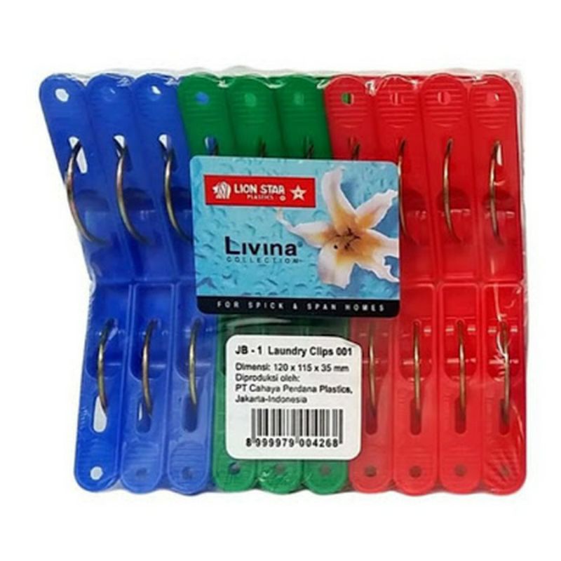 JEPIT JEMURAN LIVINA 20 BIJI LION STAR (JEPIT JEMURAN LION STAR 20PCS)