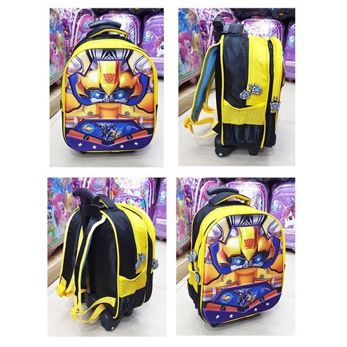 SALE PROMO 10.10 TAS MURAH Tas Trolley Anak Laki Laki Sekolah TK Gambar Anak Cowok Soft Timbul TK + TIMBUL 3D ( Body Happy Max 12inch dan 13inch Duet )