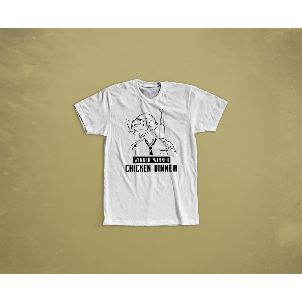 KAOS BAJU TSHIRT COMBED 30S PUBG CHICKEN DINNER KODE F1