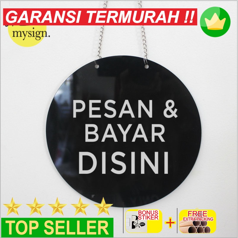 

Murah Sign Pesan & Bayar Disini Akrilik Printed | Sign Order & Pay Here Elegan