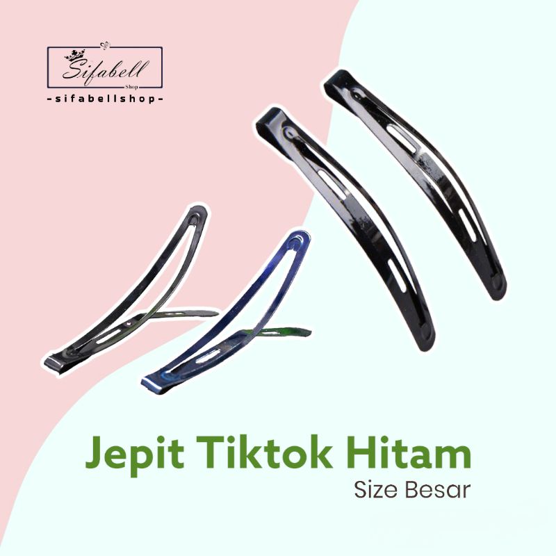 Jepit Rambut Tiktok Besar Jepitan Rambut Tiptop Hitam Polos Hair Clip Hair Pin Korea Jepit Poni