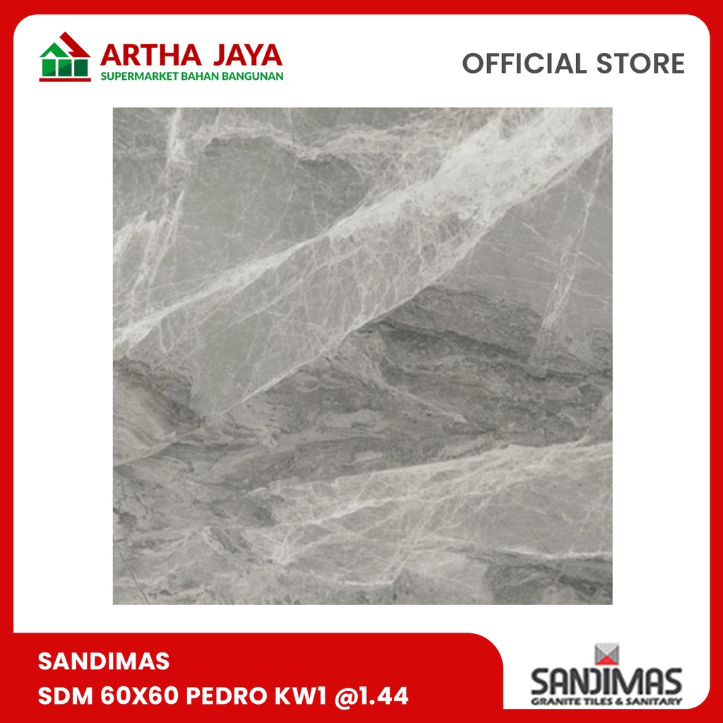 Sandimas Granit Ubin Lantai 60X60 PEDRO KW1 @1.44 (Floor Tile)