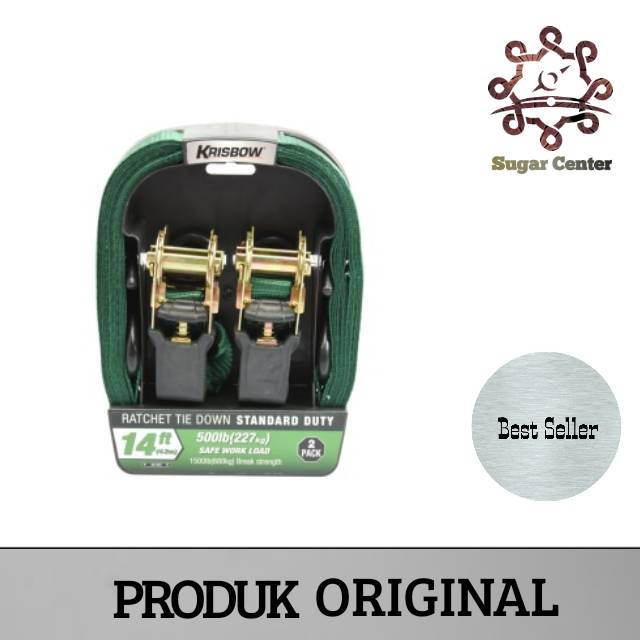 Krisbow Tali Pengikat Barang/Tali Pengikat Barang Motor/Tali Pengikat Barang Mobil/Ratchet Tie Down