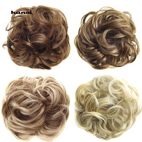 Hn Women Wavy Curly Bun Synthetic Bud Hair Extension Messy Hair