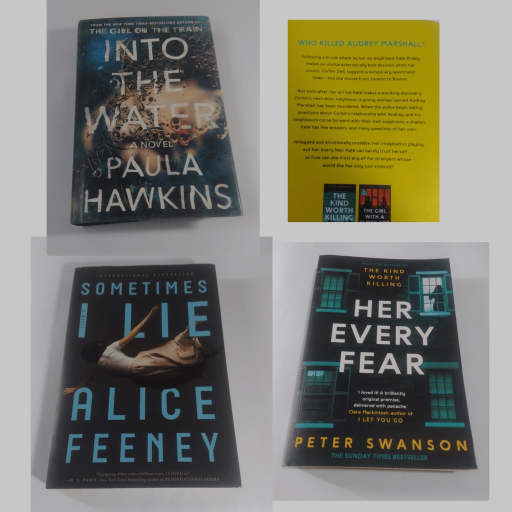 novel bahasa inggris english, Into The water, Her every fear, Sometimes I Lie,  paula hawkins, peter