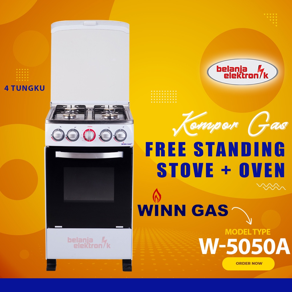KOMPOR GAS FREE STANDING 4 TUNGKU + OVEN WINN GAS W-5050 A