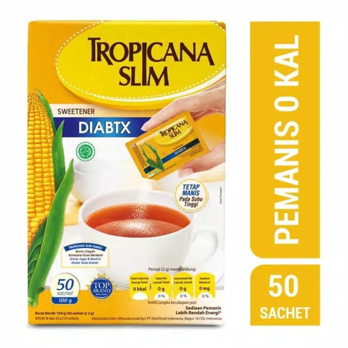 

TROPICANA SLIM Sweetener Diabtx 50 Sachet ~ Pemanis Bebas Gula..Pemanis untuk Diabetes..Atur Kadar Gula