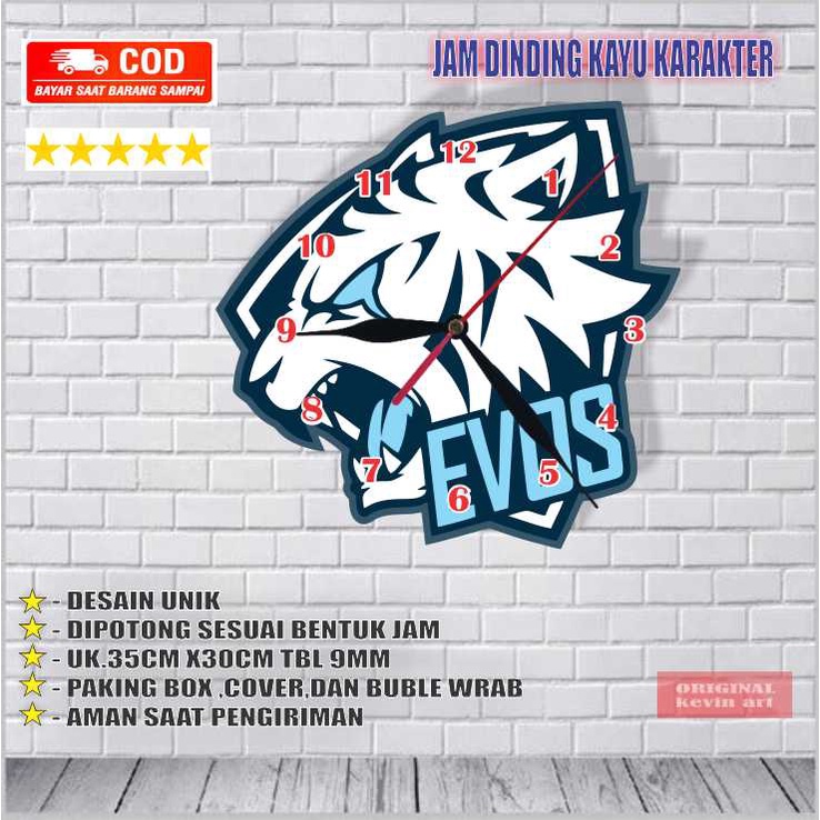 JAM DINDING UNIK DAN KEREN EVOS GAME FREE FIRE DEKORASI HIASAN DINDING KAMAR TIDUR WALL DECOR CUSTOM