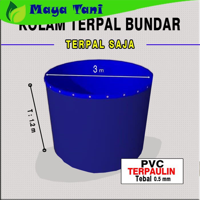 Kolam Terpal Bundar ORCHID Diameter 3 M Tinggi 1.2 M