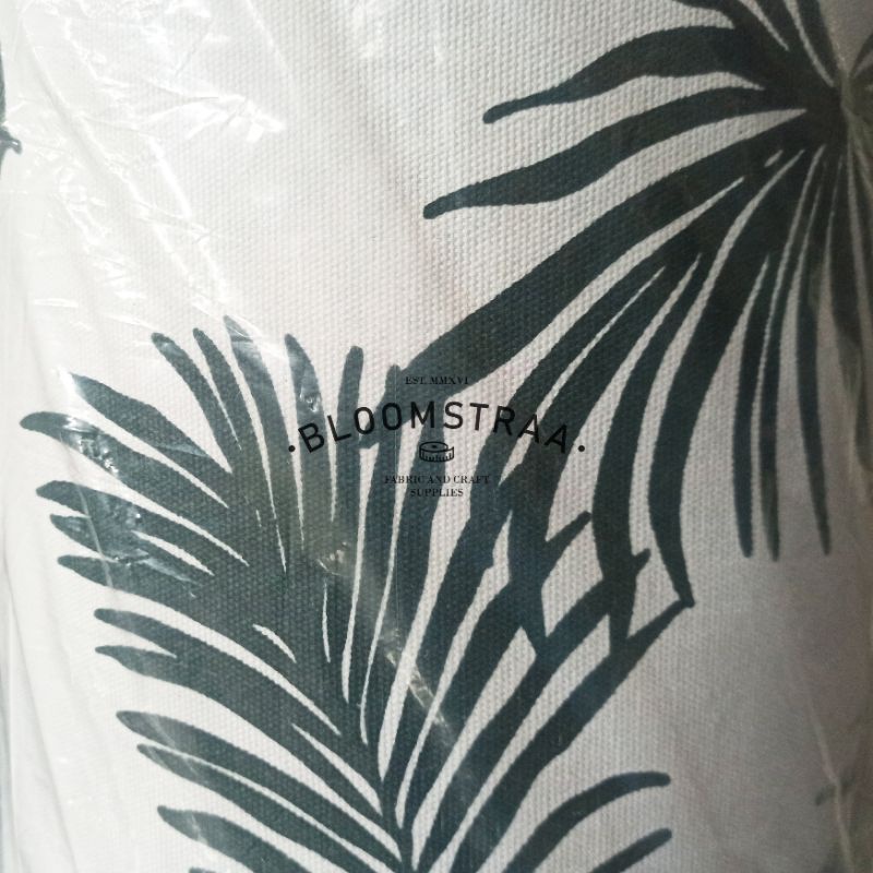 Kain Kanvas Palem Hijau Tua canvas palm leaf bahan daun tropical 0.5m