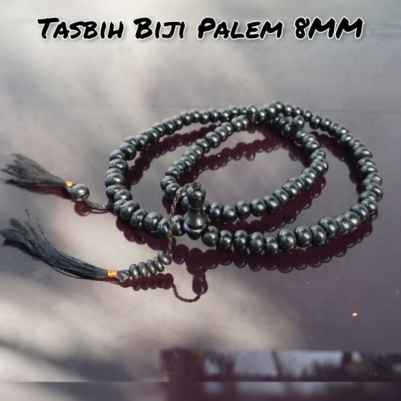 Tasbih Biji Palem 99 Ukuran 8MM Hitam Kepala