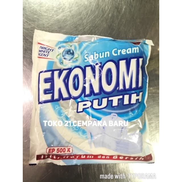 Sabun Cream Ekonomi PUTIH EP500K | Sabun Krim Colek Noda Pakaian EP 500