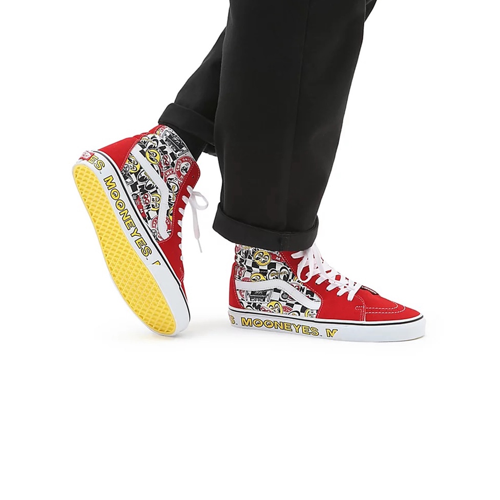 SEPATU VANS OFF THE WALL | SK8 HI MOON EYES  FORMULA RED MULTI