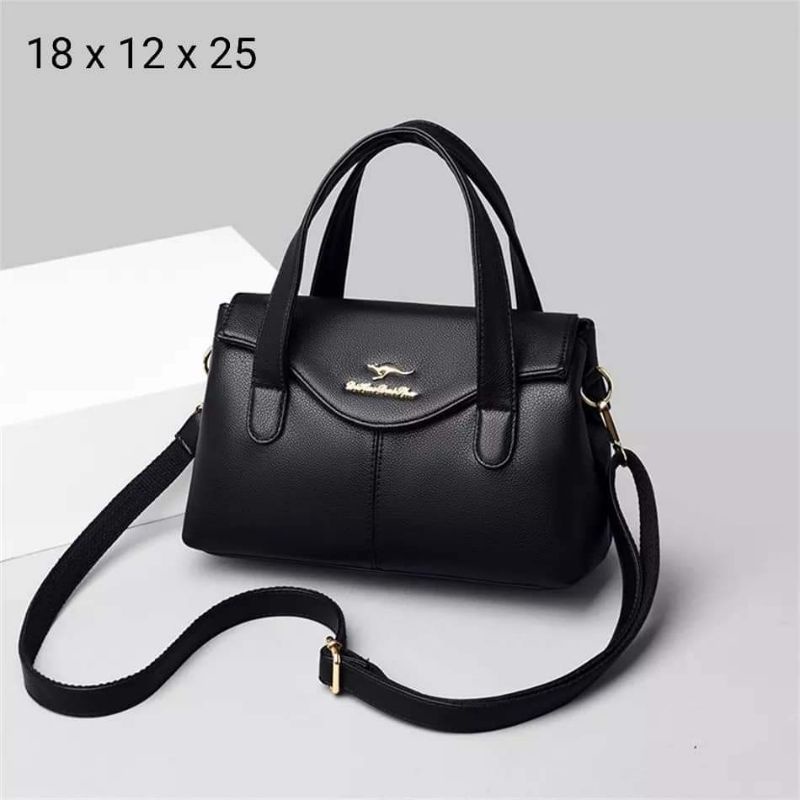 ((BISA COD))TAS SELEMPANG WANITA TOP HANDBAGS MOTIF POLOS LOGO KANGGURU TERMURAH TERPOPULER