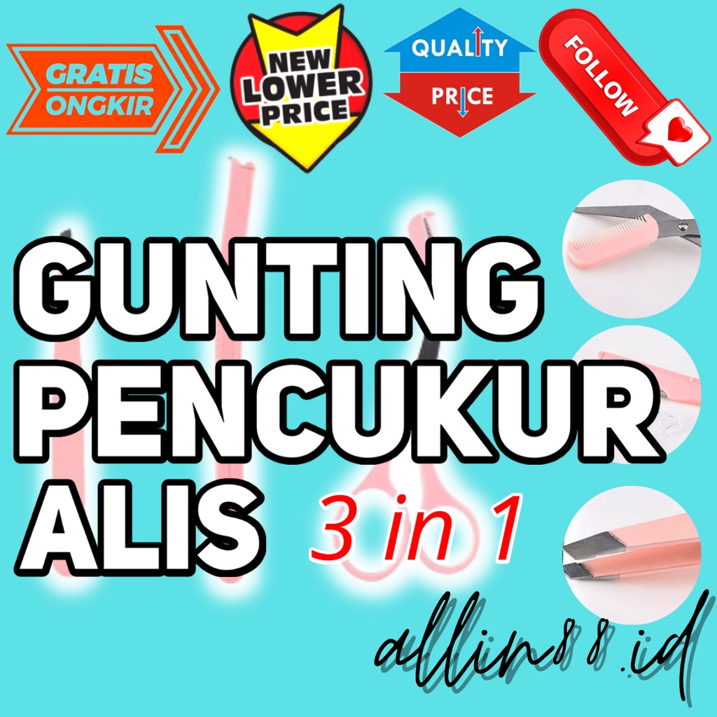 SET PENCUKUR ALIS GUNTING SISIR PENCUKUR ALIS PISAU ALIS PENCUKUR ALIS GUNTING CUKUR ALIS PISAU CUKU