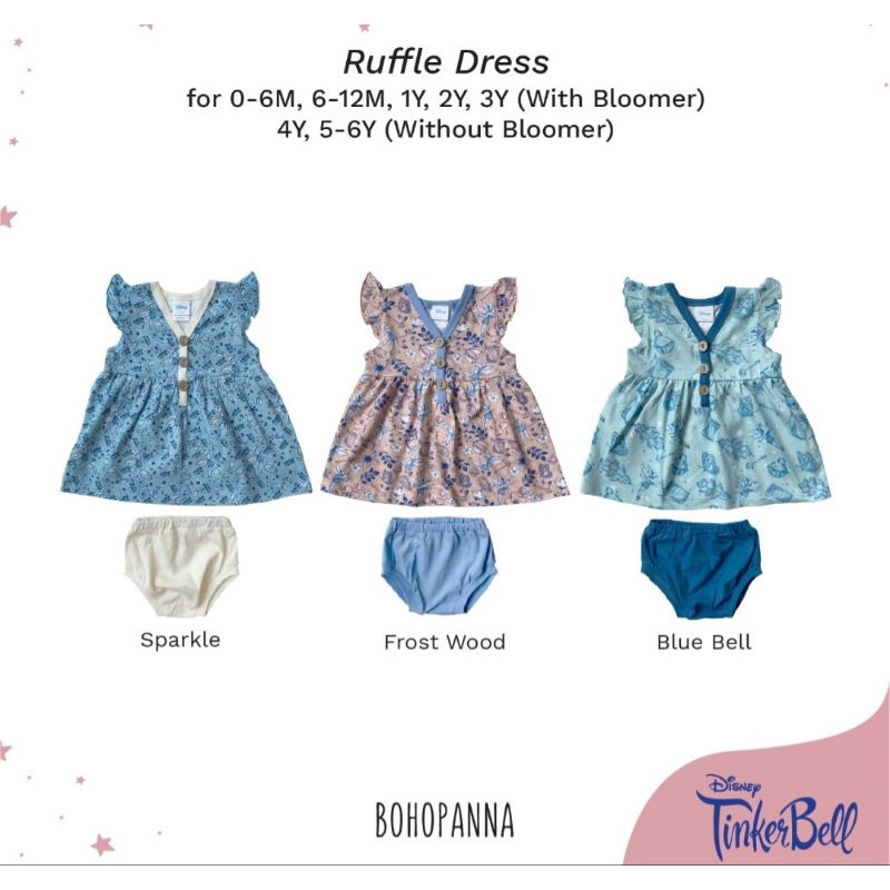 Ruffle Dress Disney Bohopanna 0-6M sampai 5-6Y B21