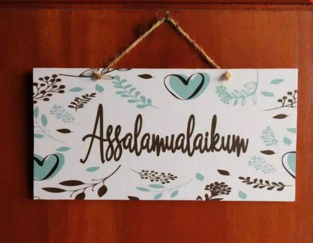 Walldecor Shabby Hiasan Dinding Kamar Rumah Pajangan Dinding Assalamualaikum - H01