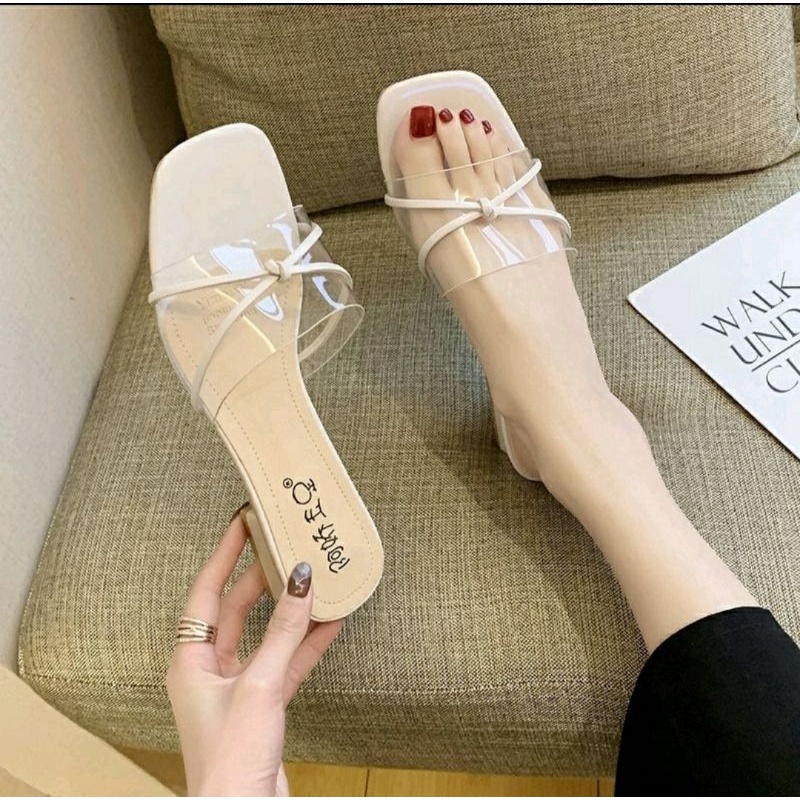 Sandal wanita hels hak 3 cm mika naura hels wanita,SHY 0019