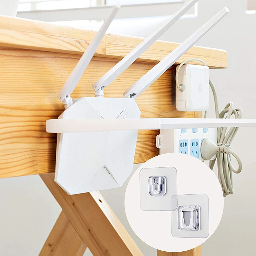 2 Pcs/set Double-sided Adhesive Wall Hooks for Hanging Racks / Bathroon  Under Box Shelf Rack Seamless Hanging Storage Hook