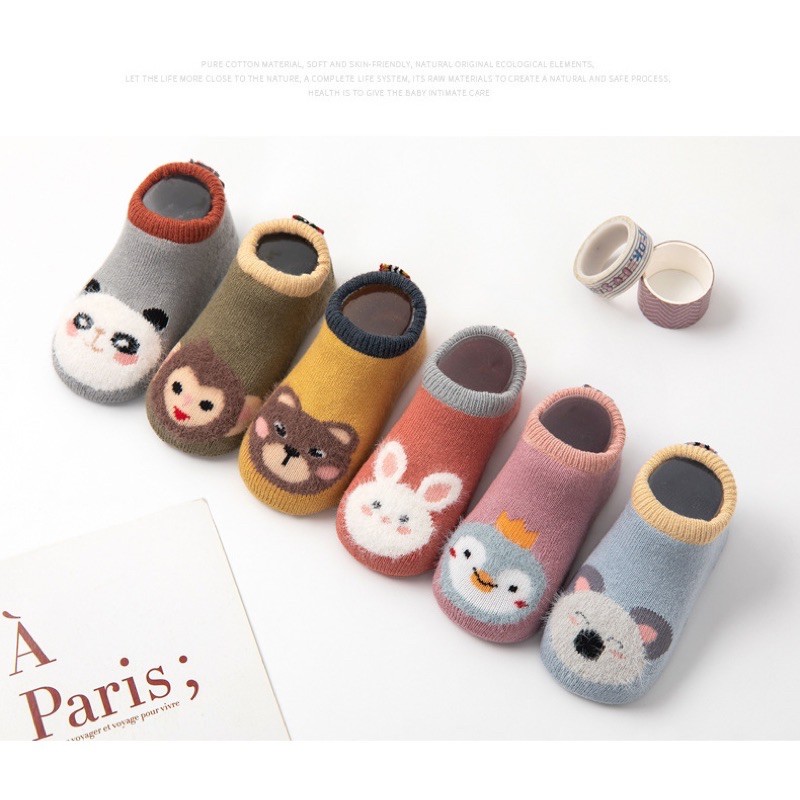 [STORE.1234] NEW !! KAOS KAKI BAYI GAMBAR ANIMALS BAHAN KATUN KNIT NYAMAN DI PAKAI IMPORT.