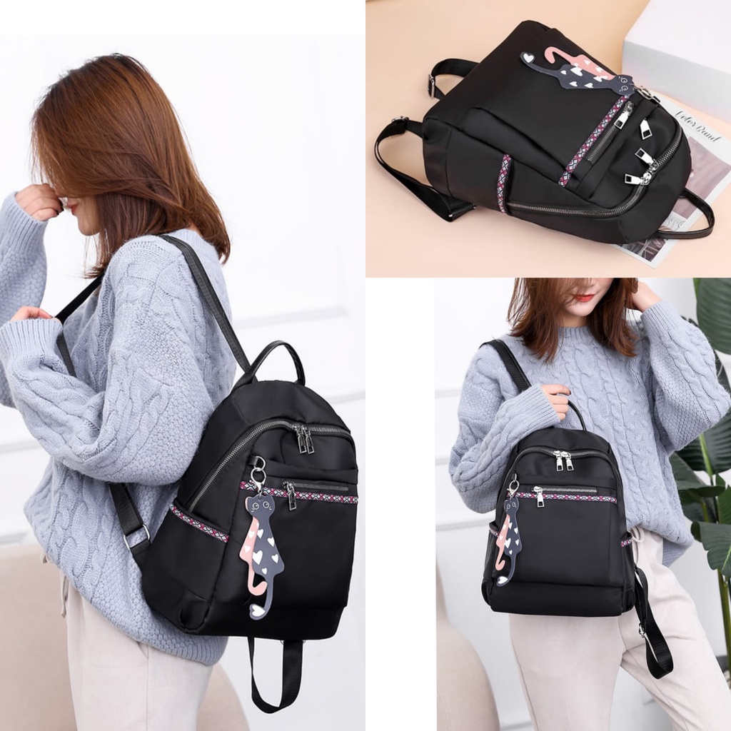 TAS RANSEL WANITA ANTI AIR KOREA ANNEXA BACKPACK BESAR IMPORT GENDONG KULIAH PUNGGUNG KERJA FASHION MURAH BATAM SEKOLAH REMAJA