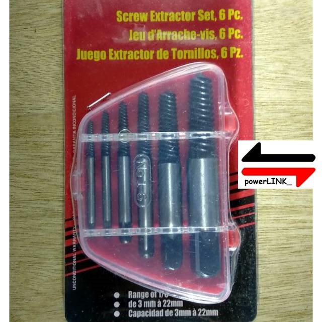 Screw Extractor Set - Tap Balik Set 6 Pcs - Pencabut Baut Rusak Patah