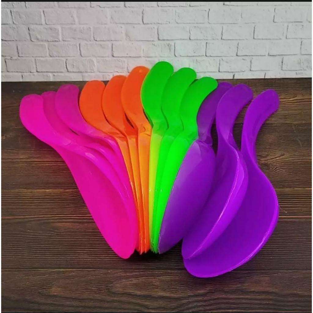 12 Pcs Centong Nasi Plastik Warna Warni/Centong Anti Lengket