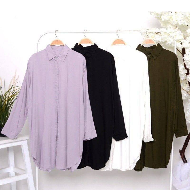 TUNIK WANITA POLOS JUMBO OVERSIZE | LONG TUNIK POLOS ATASAN MUSLIM WANITA | FASHION WANITA TERBARU D