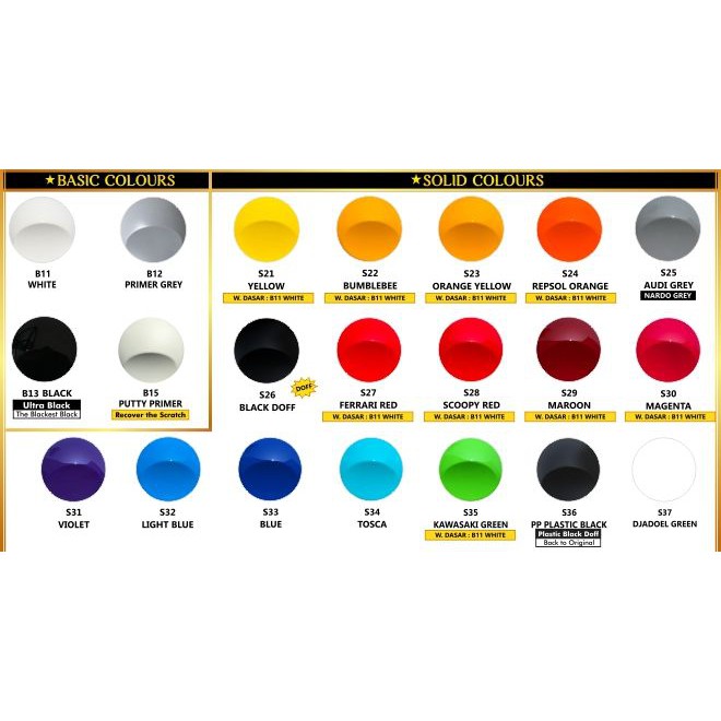 SAPPORO ULTIMATE All Colour Solid dan Metallic - Cat Semprot Sapporo