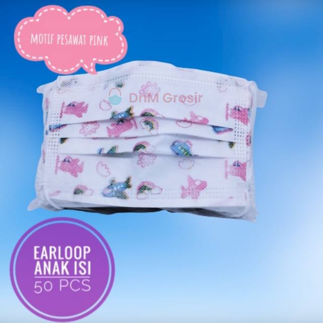 Masker Anak Motif Gambar Lucu 3 ply isi 50 pcs
