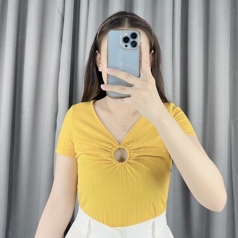 Vneck blouse ring tengah | Atasan wanita