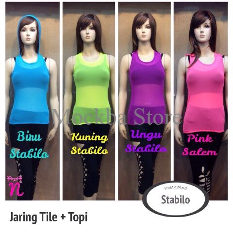 Baju senam jaring / baju jaring tile / tanktop jaring / baju zumba