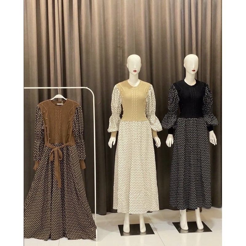 DRESS CORDUROY MIX RAJUT BY VIVORIE