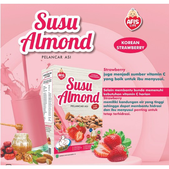 BELI 2 FREE Afis 60Gr AFIS SUSU ALMOND PELANCAR ASI BOOSTER ASI  Teh Pelancar Asi  Halal Afislife Kacang Almon Daun Katuk Madu 200 gr Asi Booster Tinggi DHA