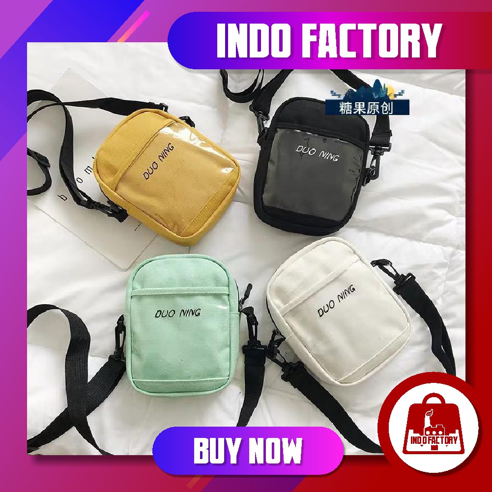 INDOFACTORY DUO NING - LW004 TAS SELEMPANG WANITA NEW TRANSPARANT SLING BAG KEKINIAN LUCU / UNIK COD