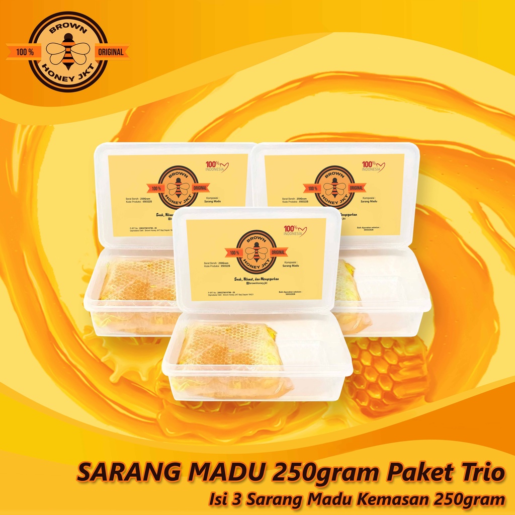 

Brown Honey Paket Trio Sarang Madu 250g Asli 100% ORIGINAL