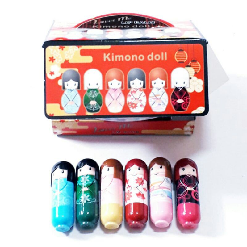 Lipstik Anak Sekolah lipbalm boneka kimono rasa buah