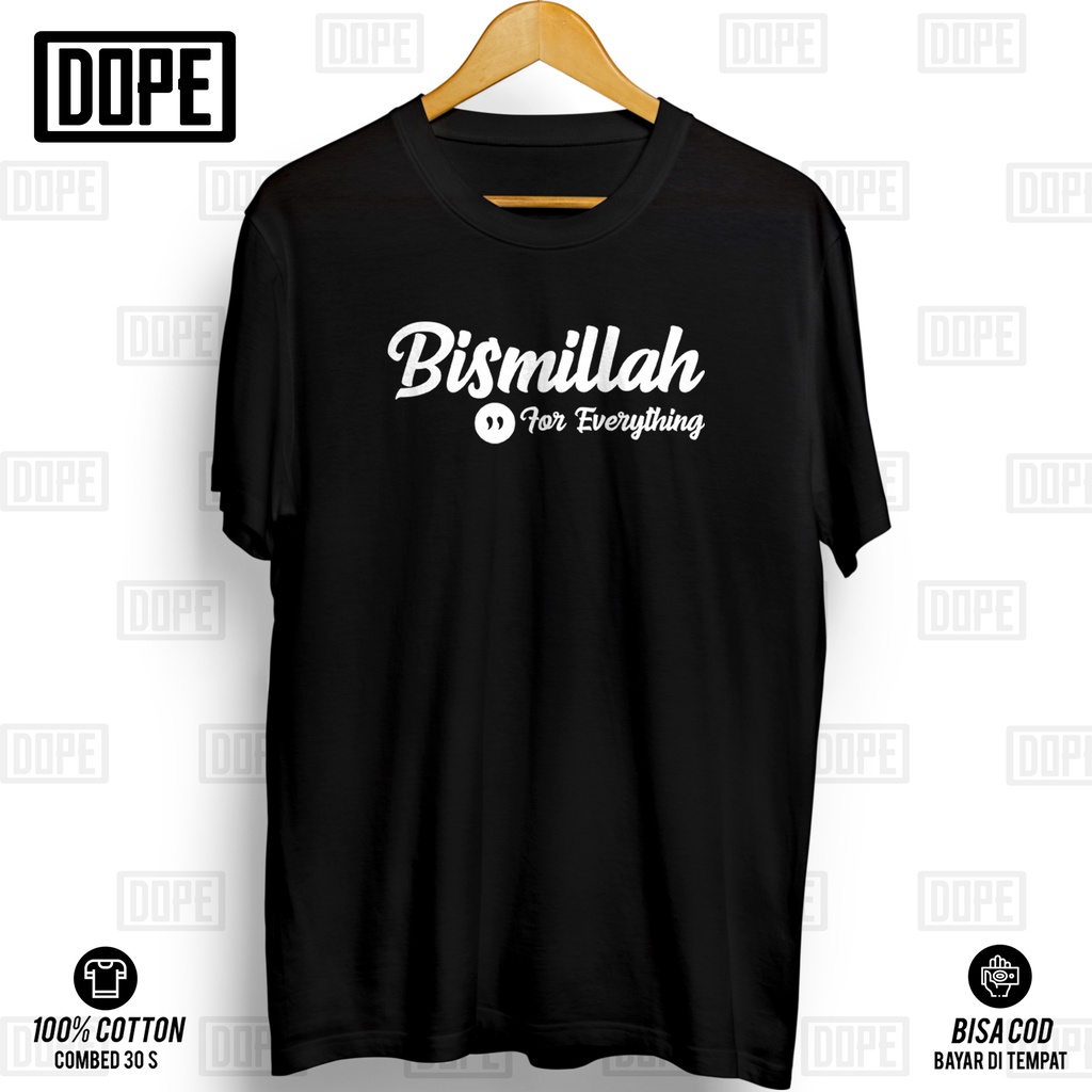 BAJU KAOS PRIA Kaos Muslim Bismillah Premium Branded Distro Baju Pria Wanita Tshirt Cotton Combed 30