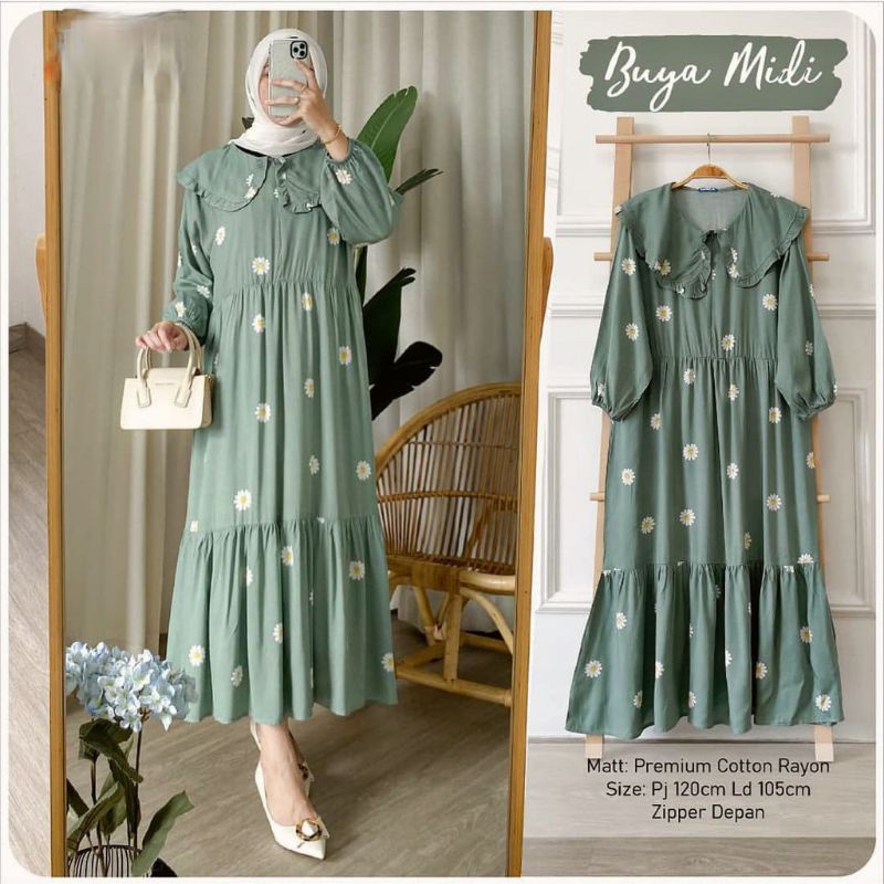 MIDI DRESS KATUN RAYON / FITE MIDI KATUN RAYON VISCOSE