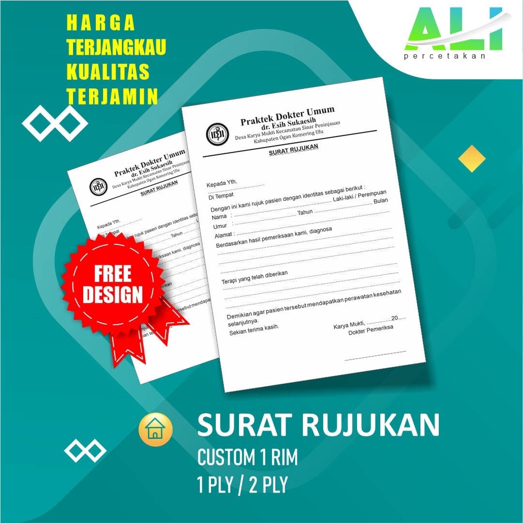 

CETAK NOTA BUKU RUJUKAN/CUSTOM NOTA RUJUKAN BIDAN TENAGA MEDIS FREE DESIGN