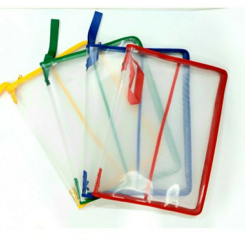 Map Folio Plastik Zipper Bag Jaring - Map Jaring Plastik Zipper