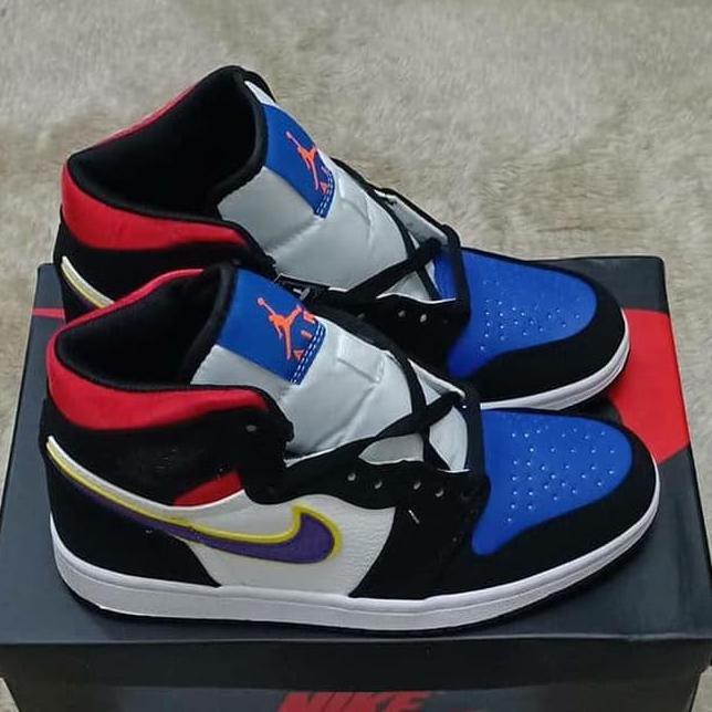 ★ NEGO SEPATU OLAHRAGA PRIA★ NIKE AIR JORDAN 1 MID "LAKERS" PREMIUM ,SNEAKERS PRIA SEPATU WANITA