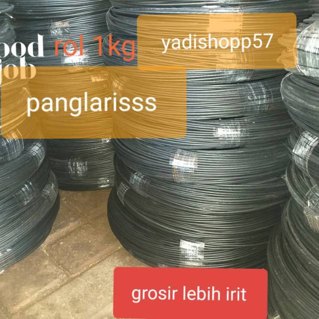 Jeruji fiber semi roll kiloan 2.0mm 2.2mm .2.5mm.2.7mm.3 mm hitam.3,5mm 4mm